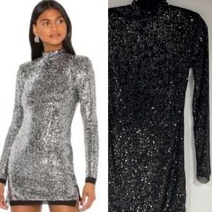 New nbd revolve sequence Mini long sleeve dress black